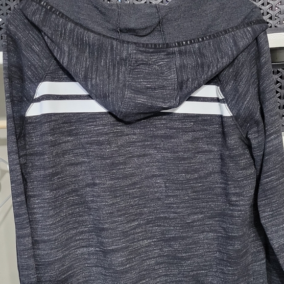 Charcoal gray/black VS PINK zip up. Zipper is slightly off center. Hi-low hem. - Picture 5 of 5